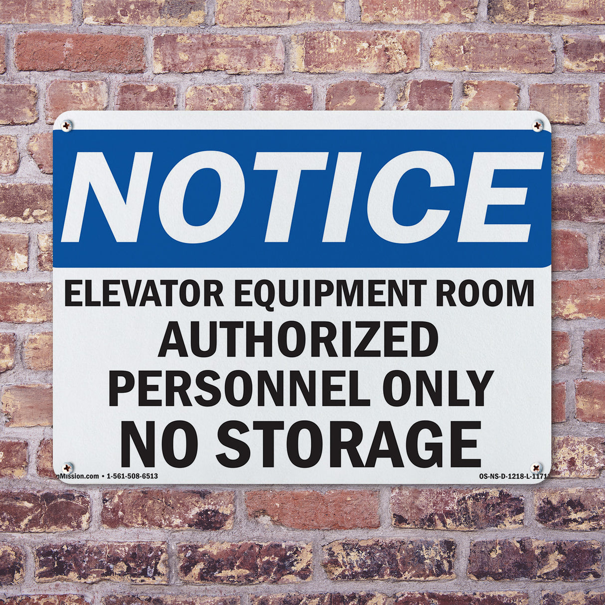 Elevator Equipment Room Authorized Personnel Sign