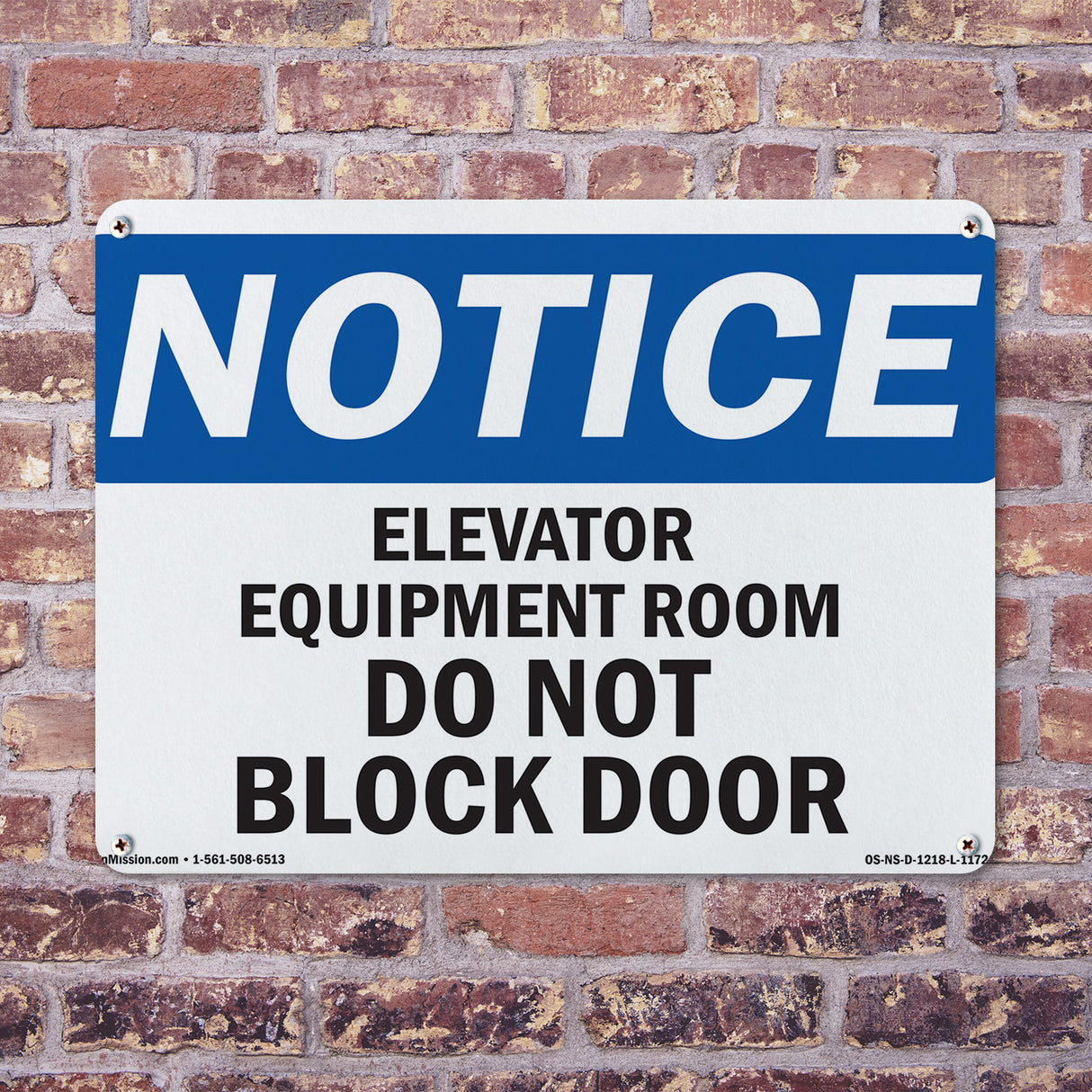Elevator Equipment Room Do Not Block Door