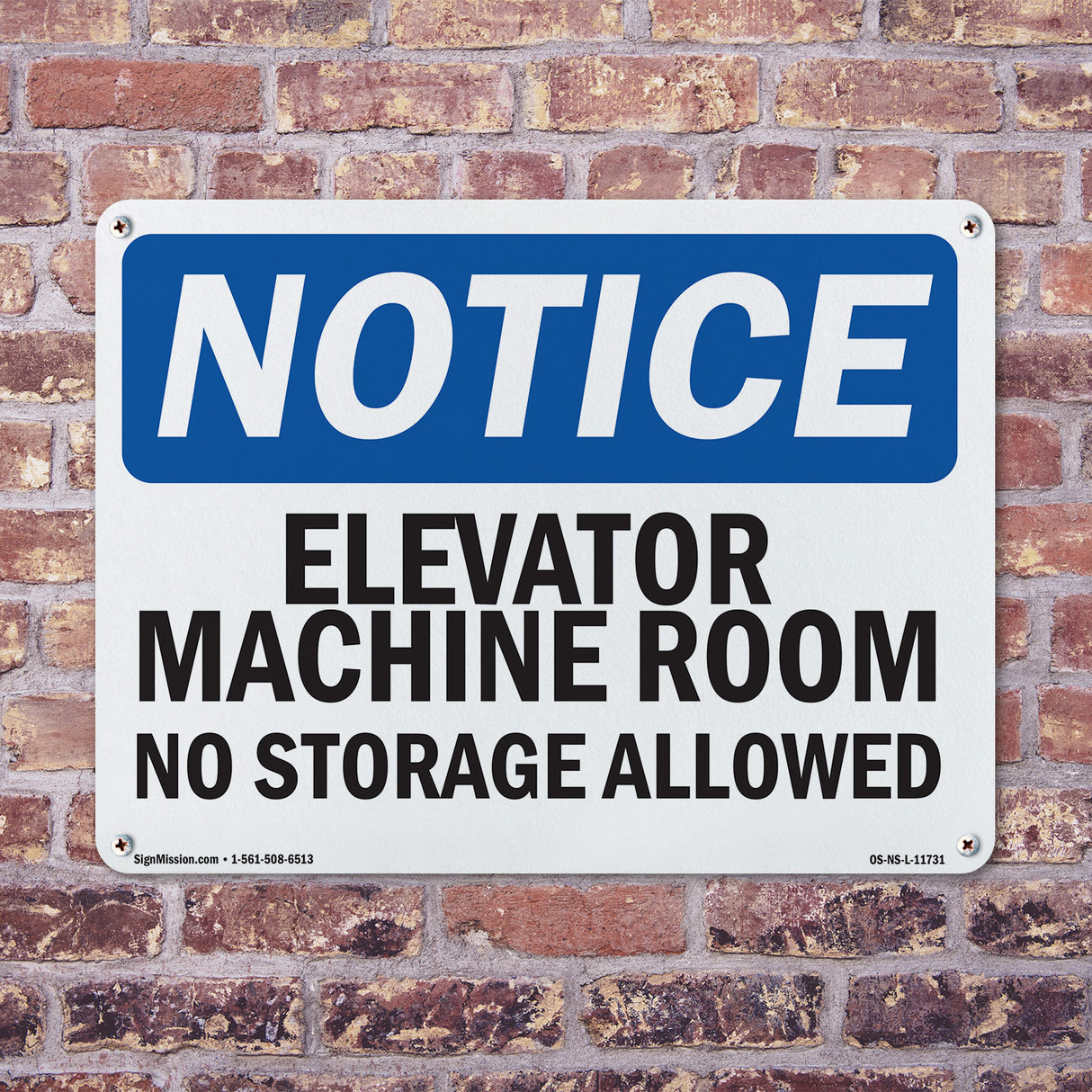 Elevator Machine Room No Storage Allowed