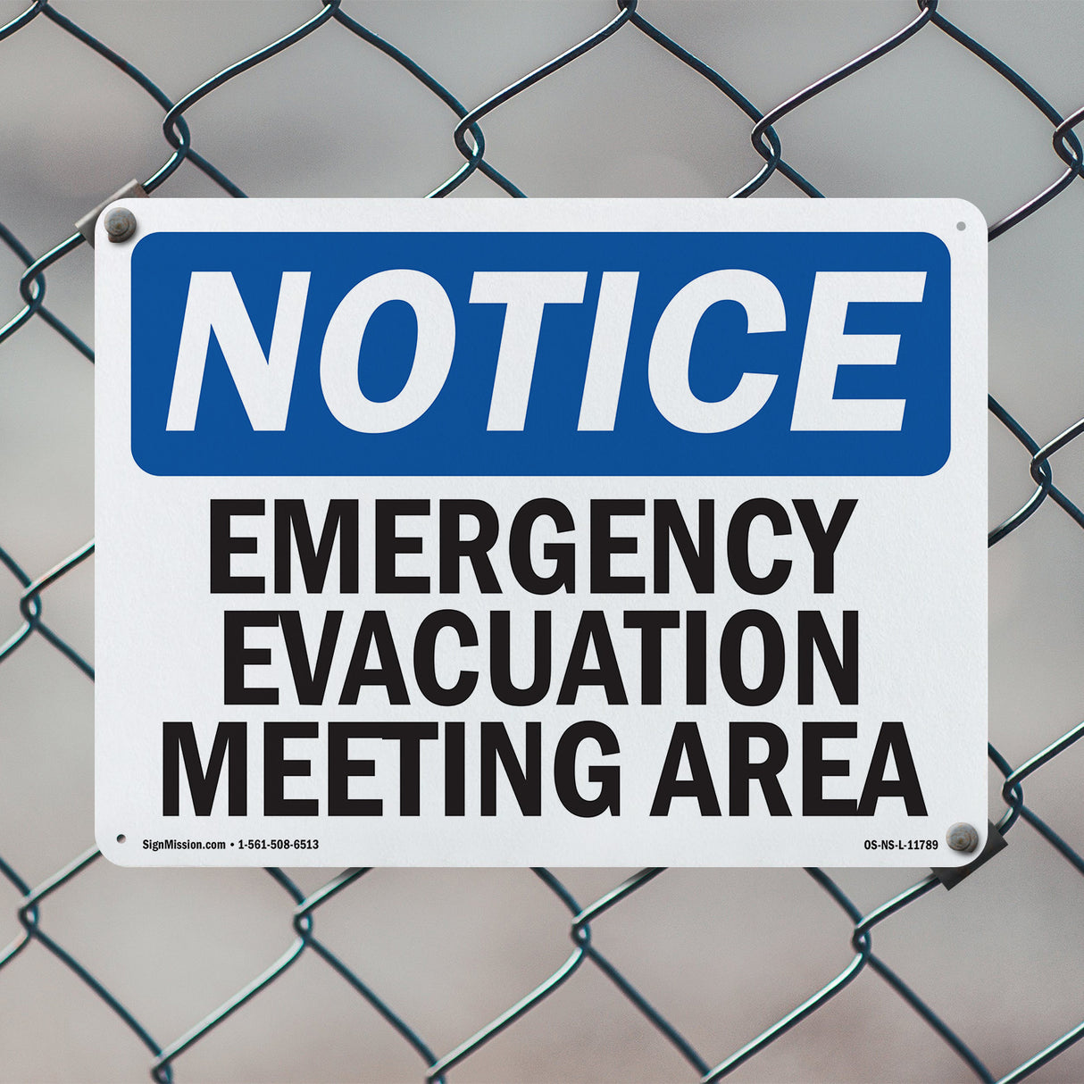 Emergency Evacuation Meeting Area Sign
