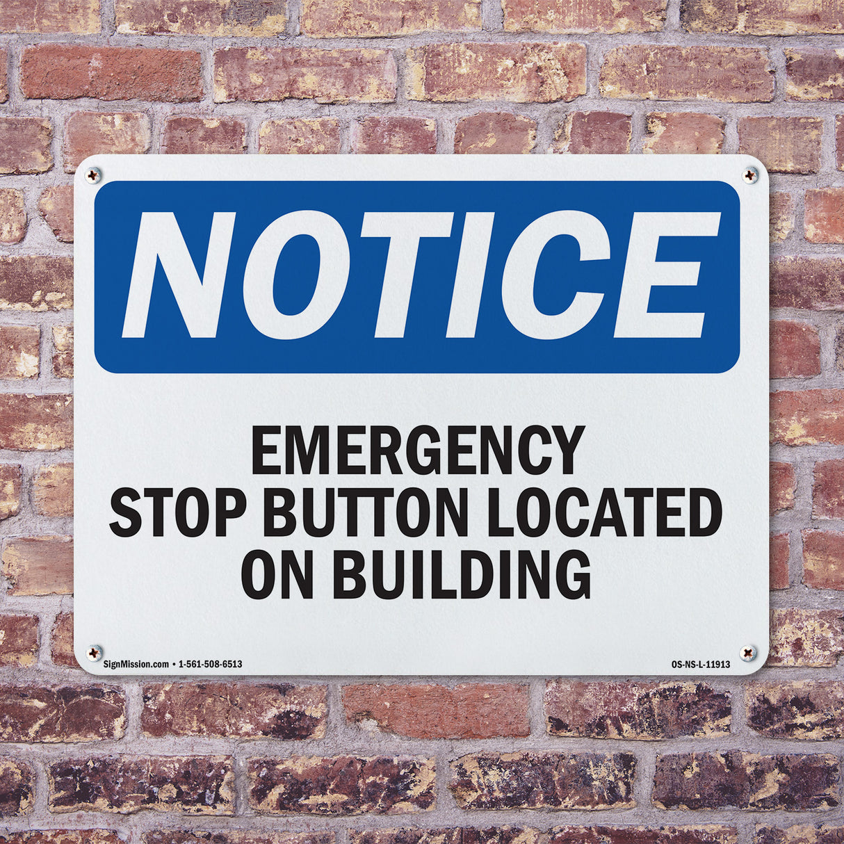 Emergency Stop Button Located On Building