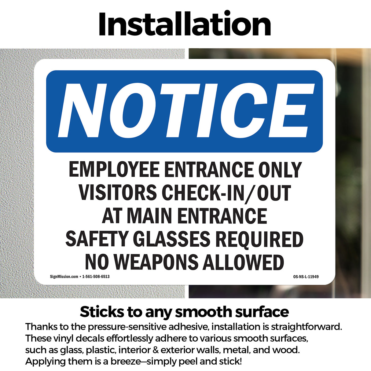 Employee Entrance Only Visitors Check-In Out