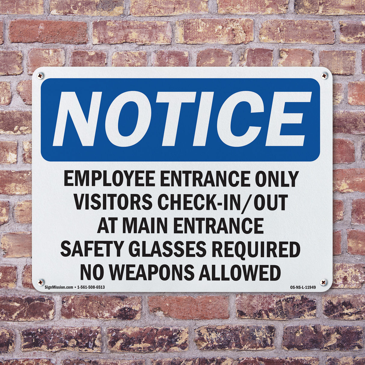 Employee Entrance Only Visitors Check-In Out