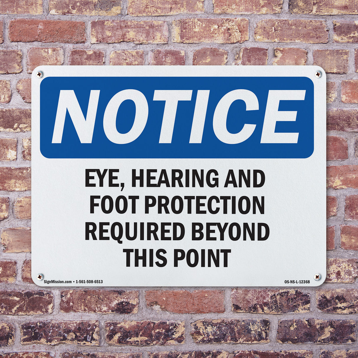 Eye, Hearing And Foot Protection Required