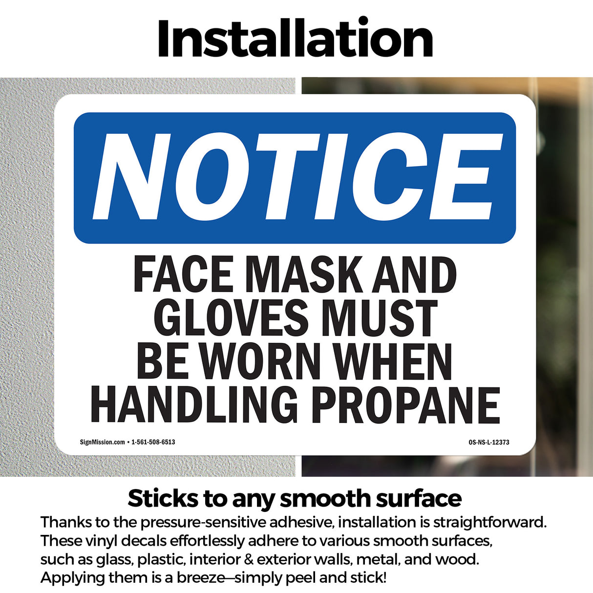 Face Mask And Gloves Must Be Worn When Handling Sign