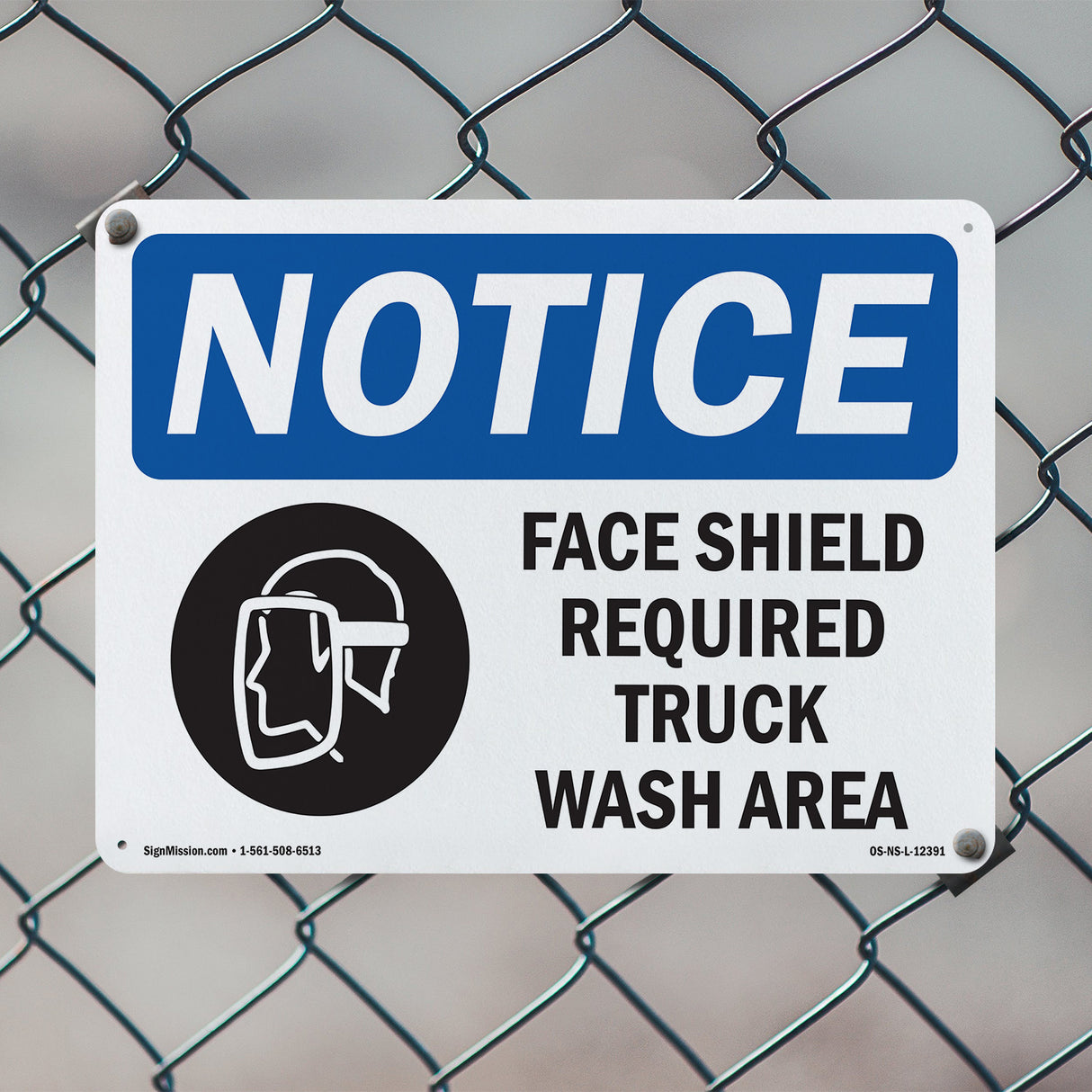 Face Shield Required Truck Wash Area