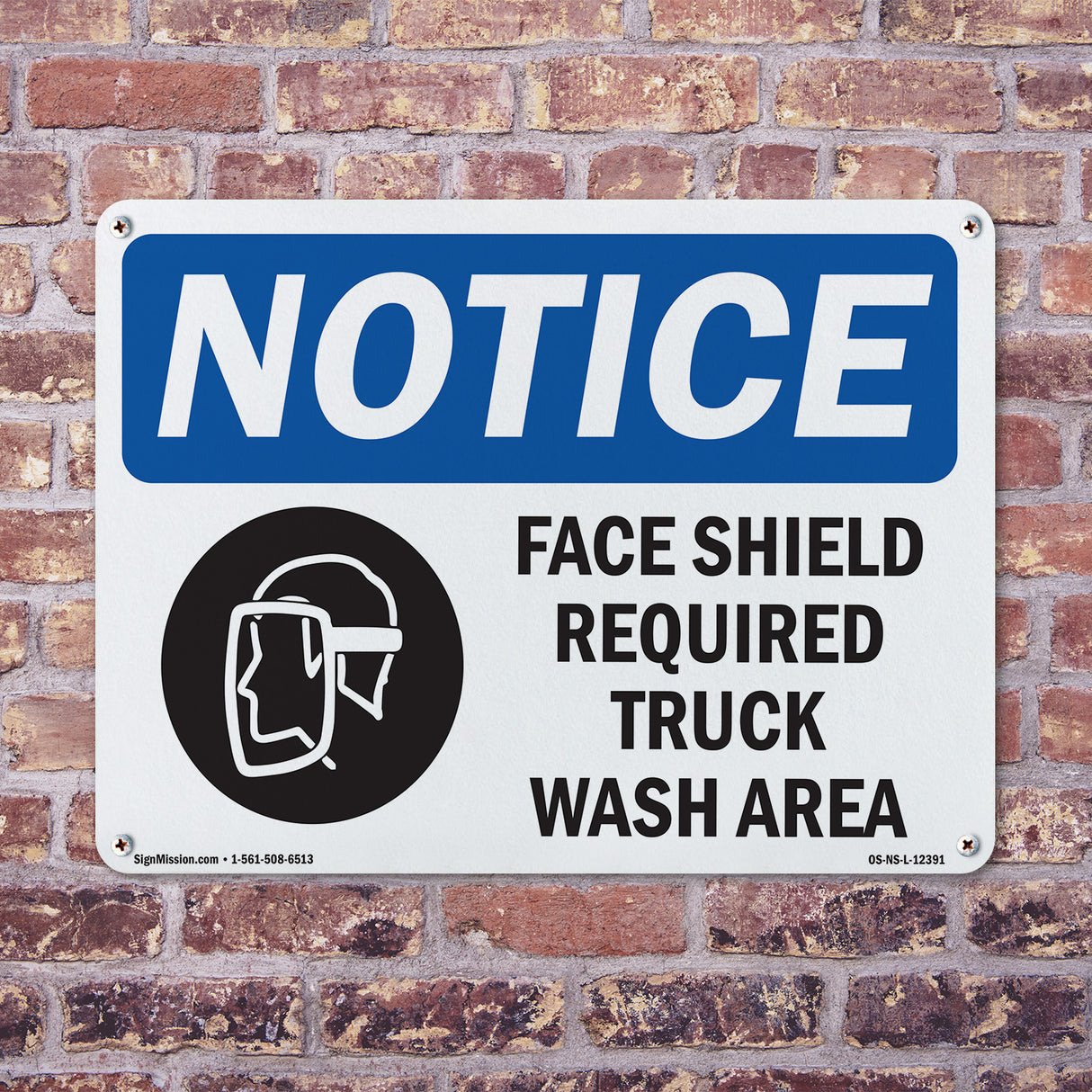 Face Shield Required Truck Wash Area