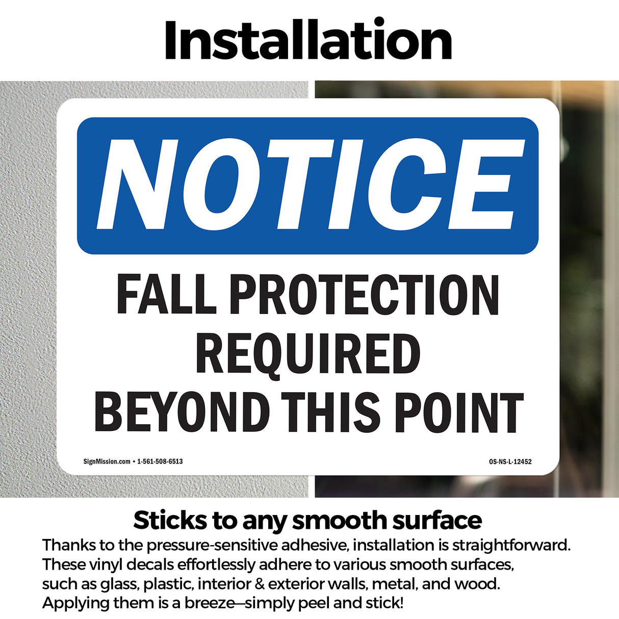 Fall Protection Required Beyond Sign