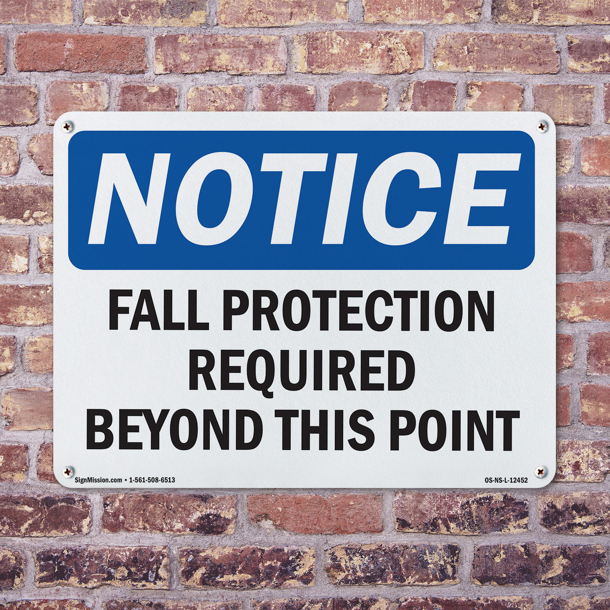 Fall Protection Required Beyond Sign