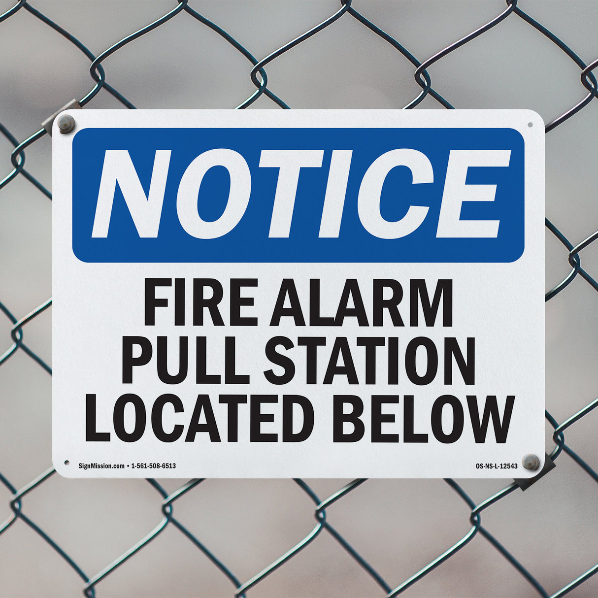 Fire Alarm Pull Station Located Below