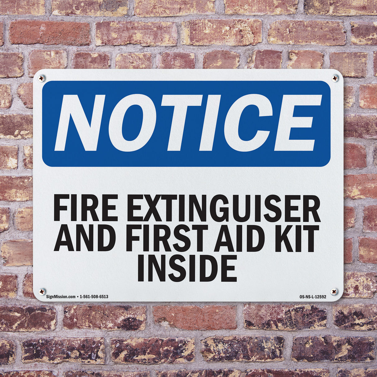 Fire Extinguisher And First Aid Kit Inside