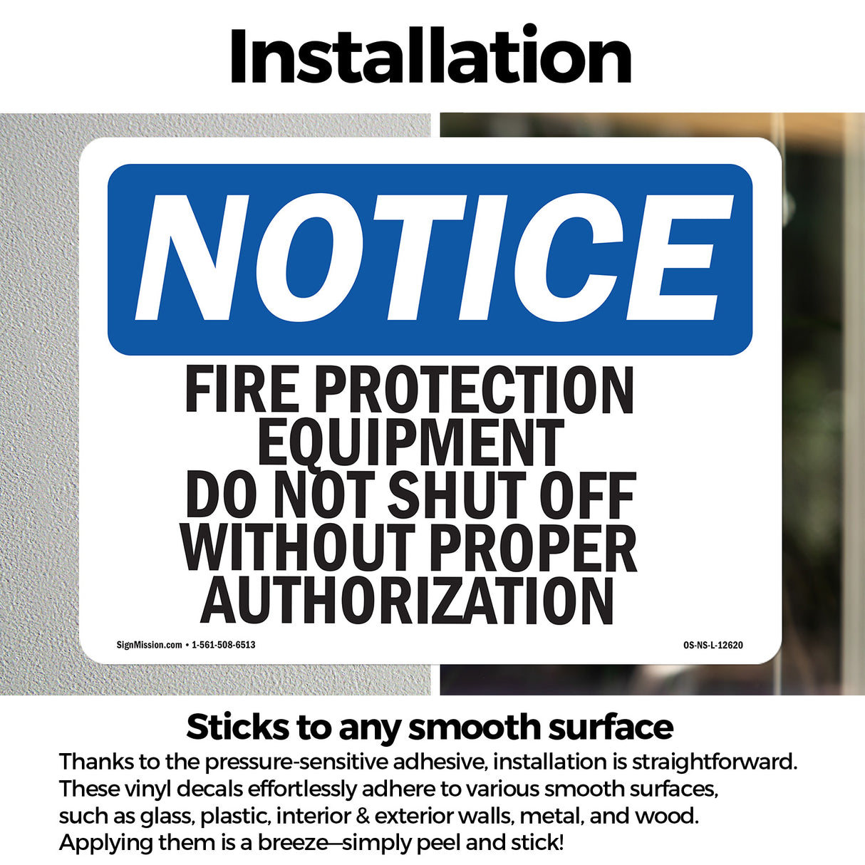 Fire Protection Equipment Do Not Shut Off