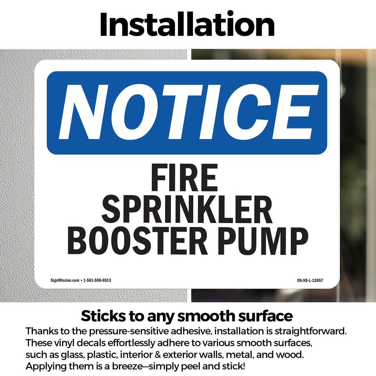 Fire Sprinkler Booster Pump Sign