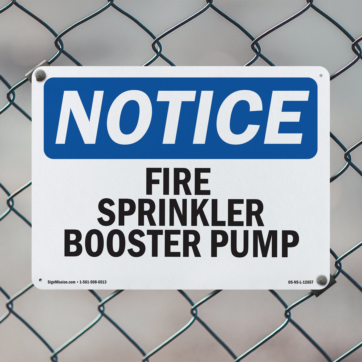 Fire Sprinkler Booster Pump Sign
