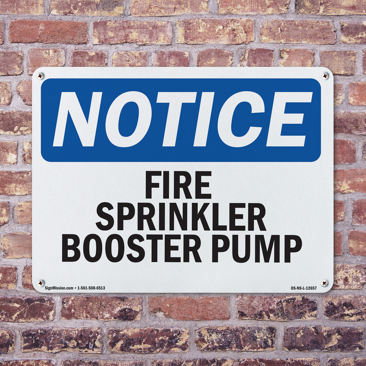 Fire Sprinkler Booster Pump Sign