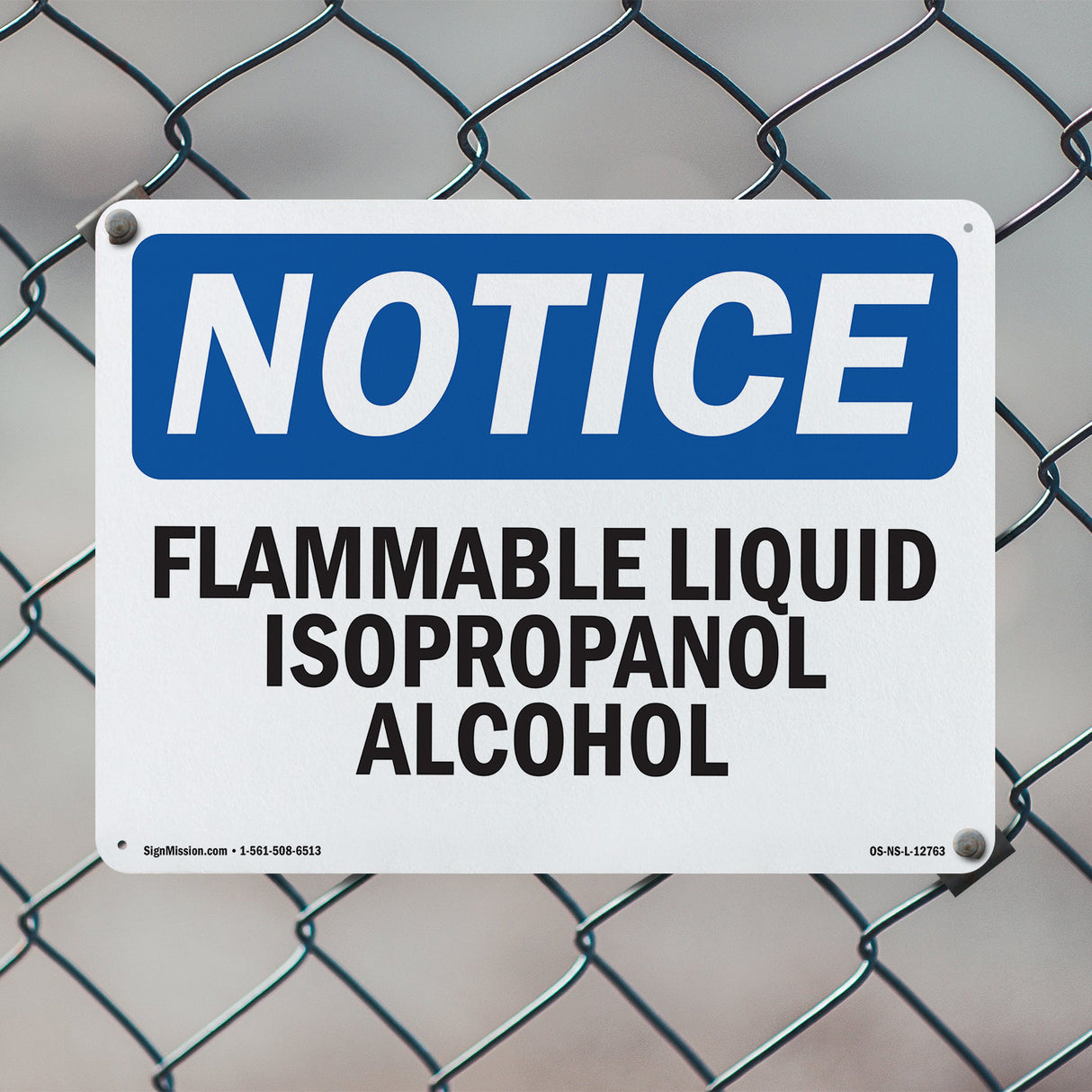 Flammable Liquid Isopropanol Alcohol Sign