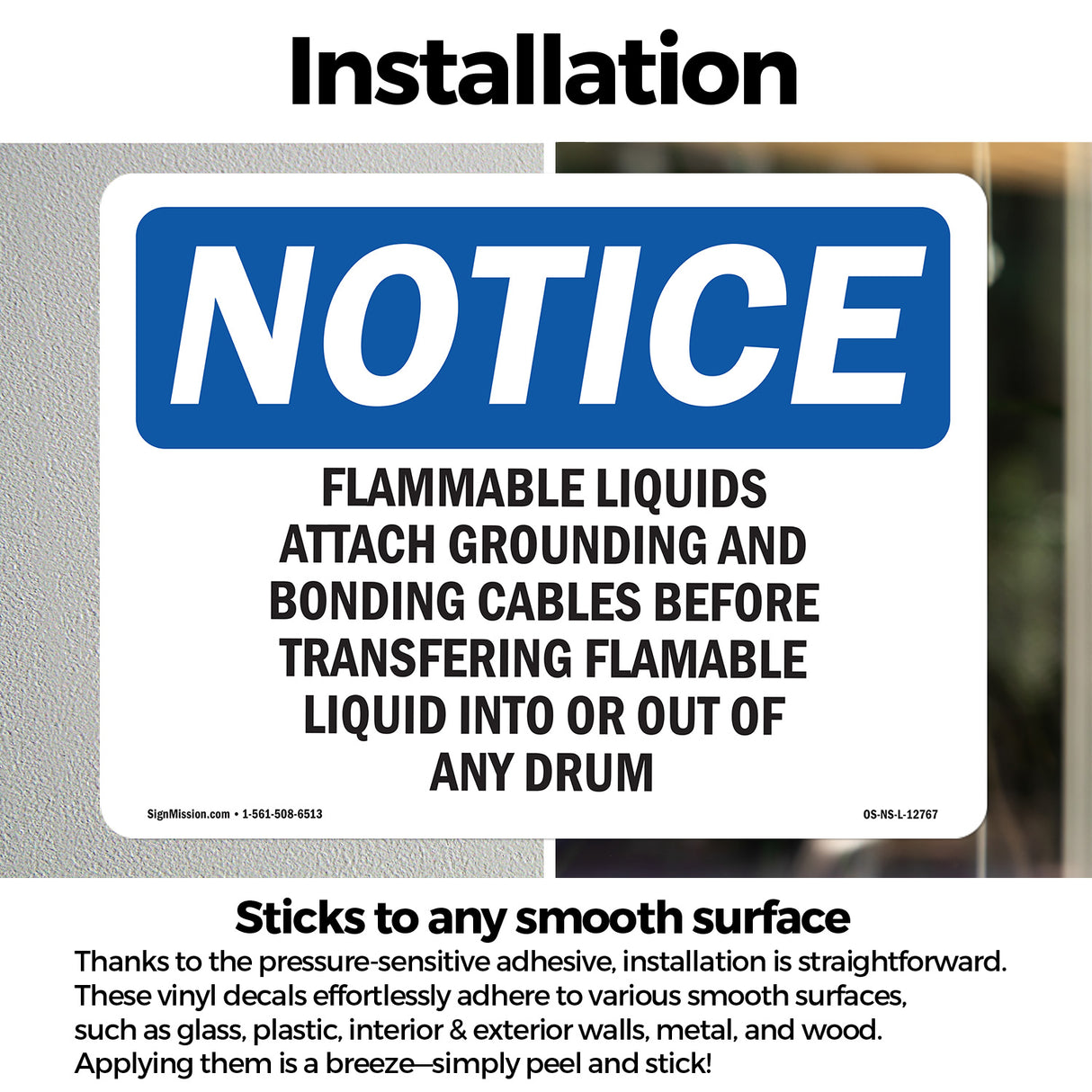 Flammable Liquids Attach Grounding And Bonding Sign