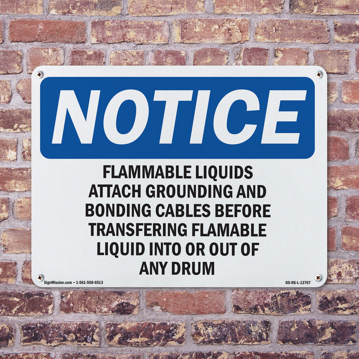 Flammable Liquids Attach Grounding And Bonding Sign