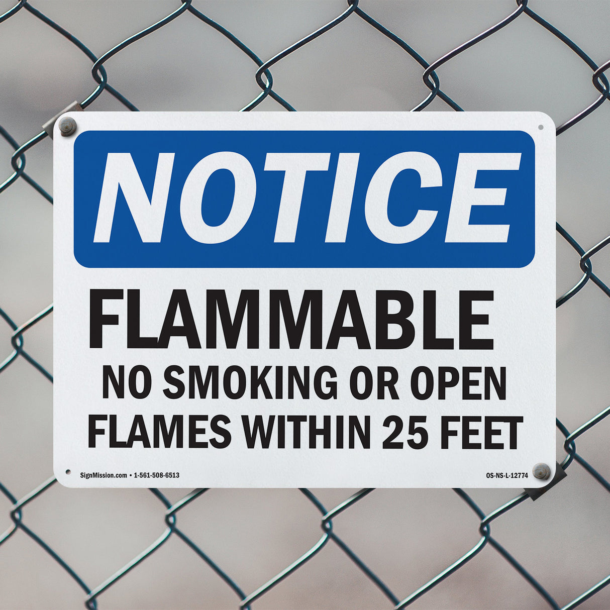 Flammable No Smoking Or Open Flames Sign