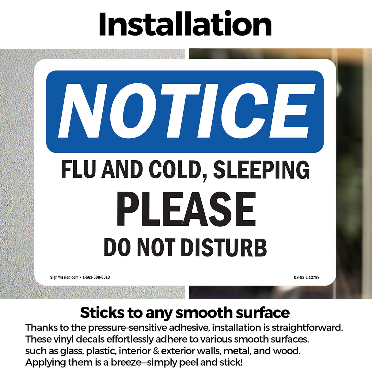 Flu And Cold, Sleeping Please Do Not Disturb Sign
