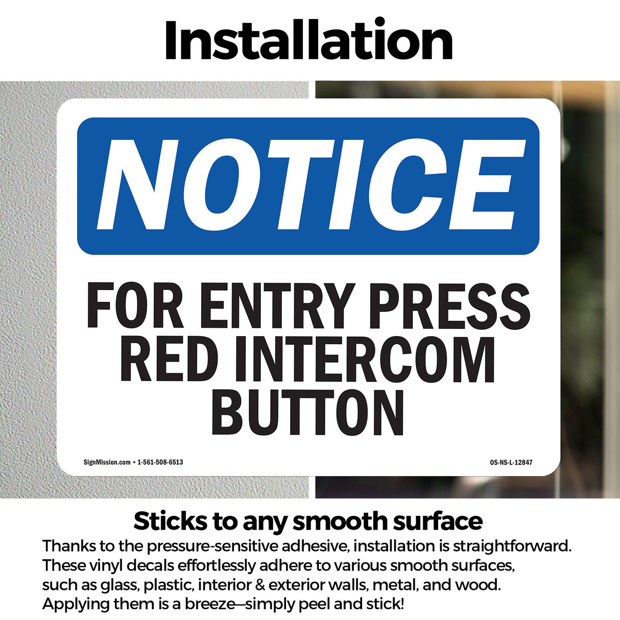 For Entry Press Red Intercom Button