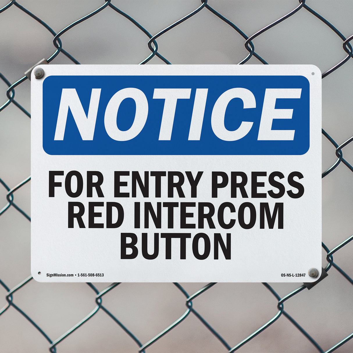 For Entry Press Red Intercom Button