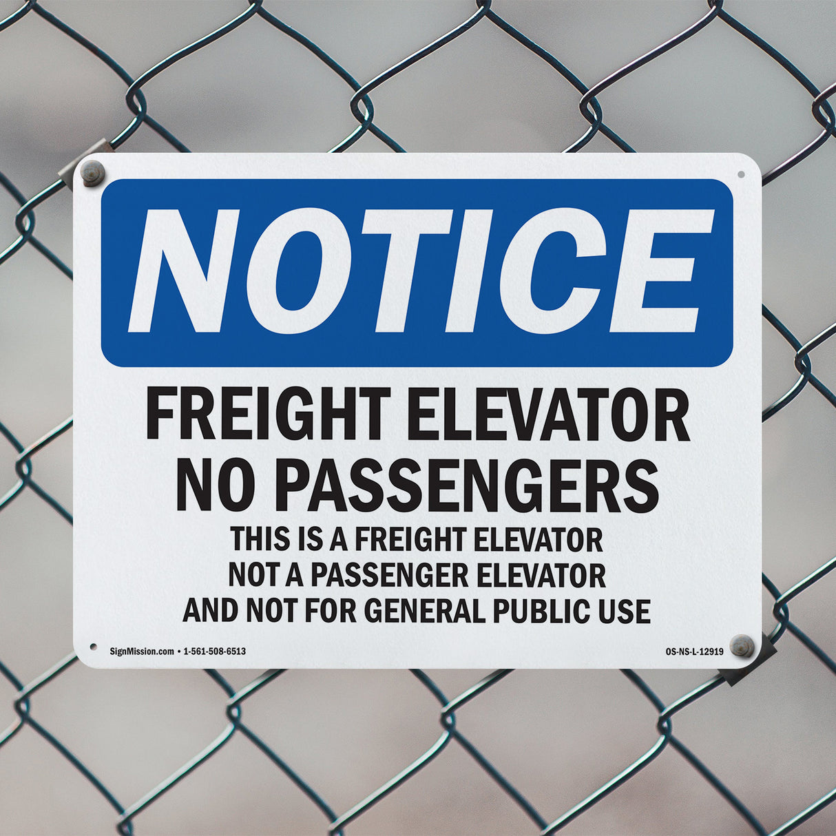 Freight Elevator No Passengers Sign