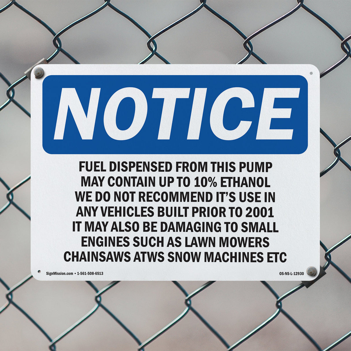 Fuel Dispensed From This Pump May Contain Sign