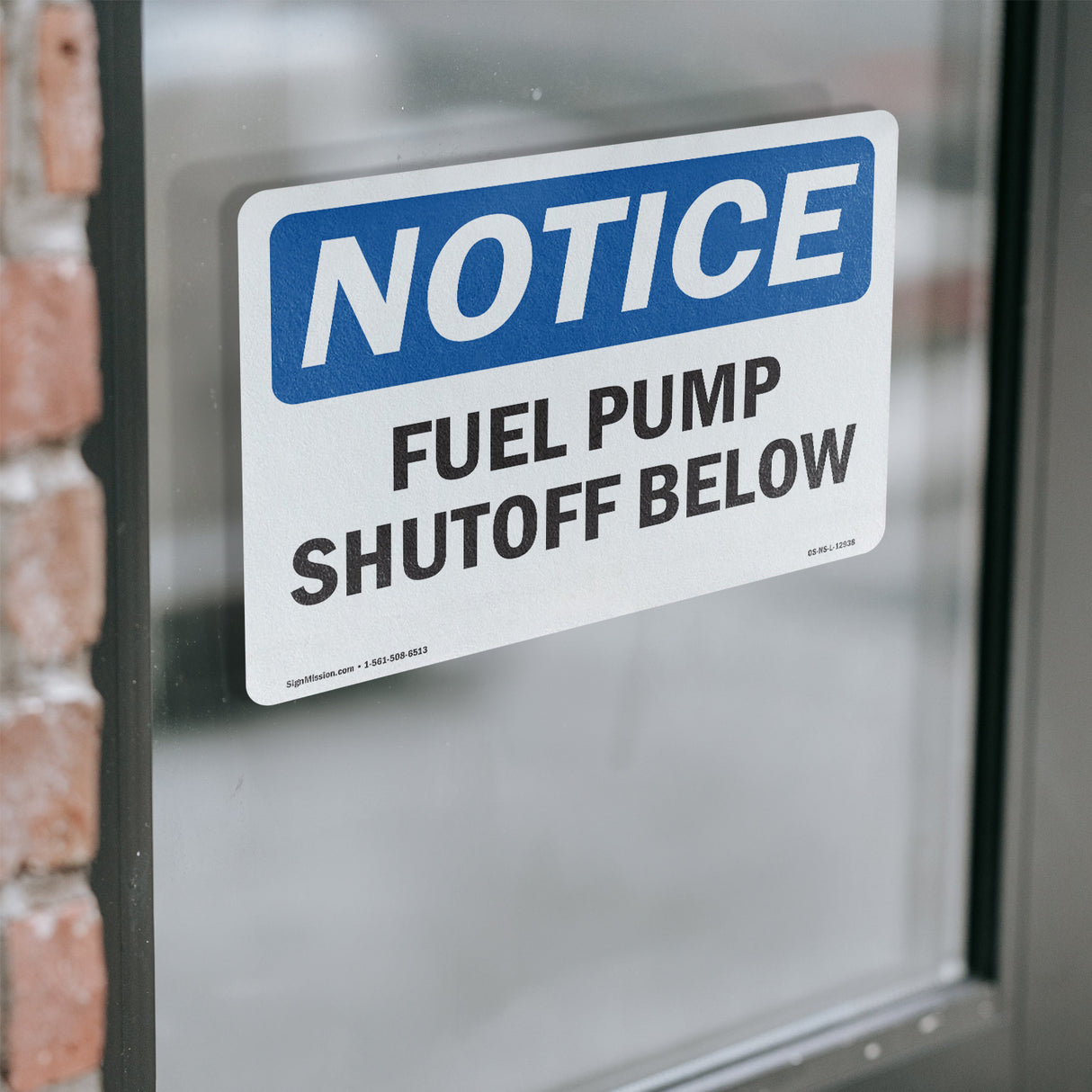 Fuel Pump Shutoff Below Sign