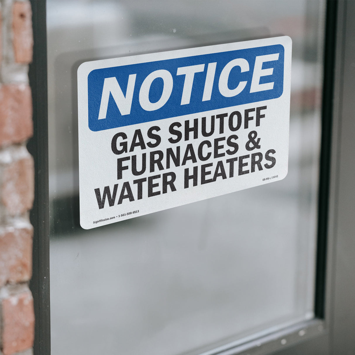Gas Shutoff, Furnaces And Water Heaters Sign