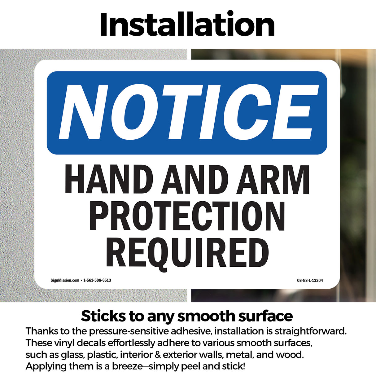 Hand And Arm Protection Required