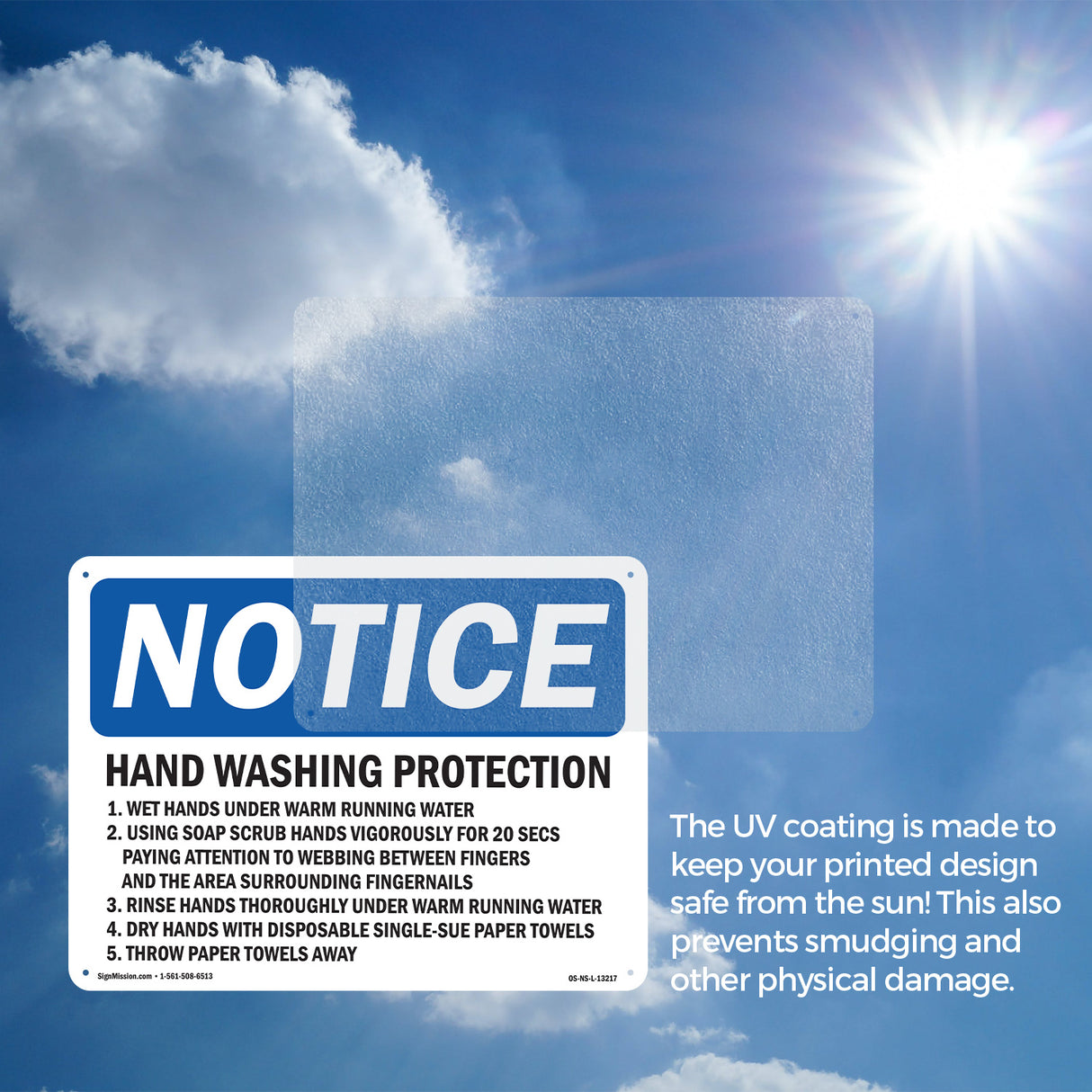 Hand Washing Protection 1. Wet Hands Under Sign