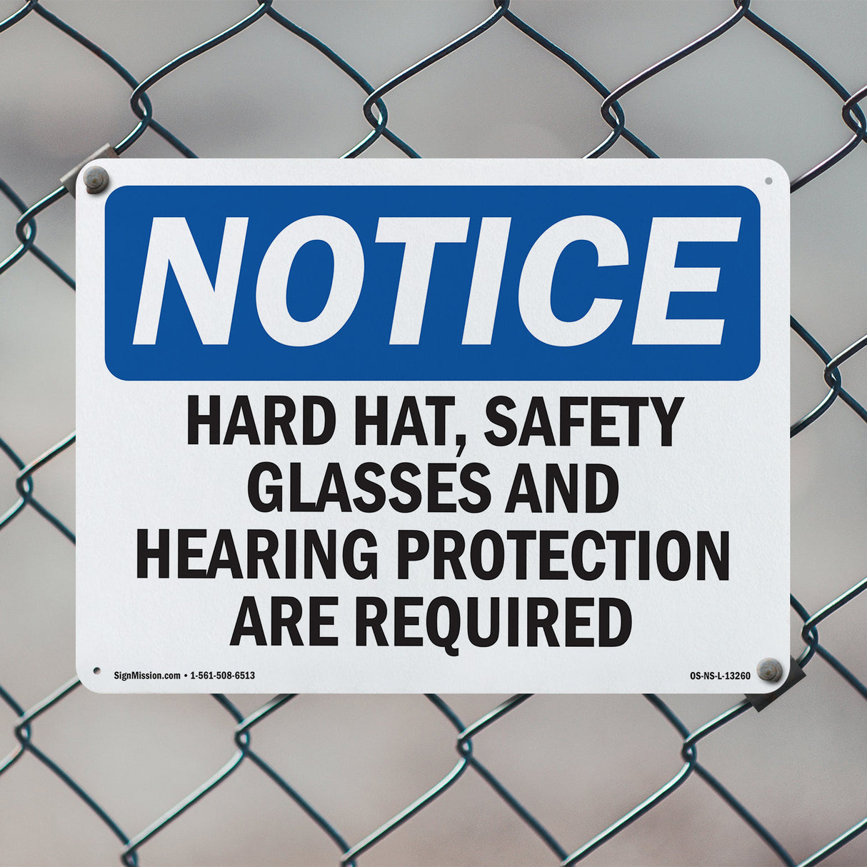 Hard Hat, Safety Glasses And Hearing Protection