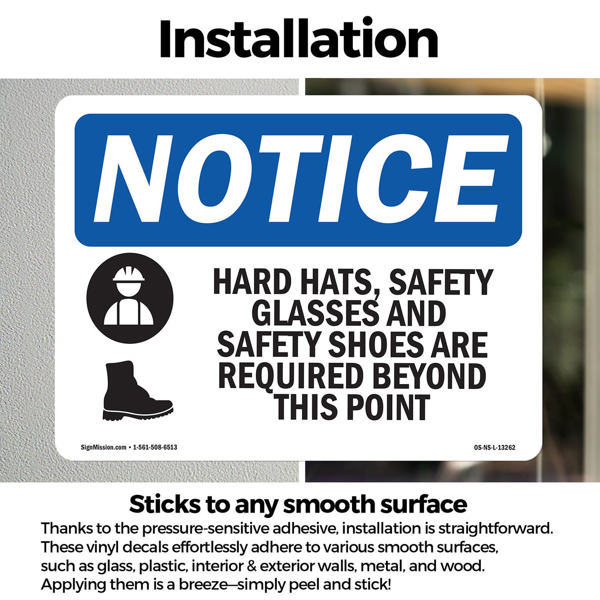 Hard Hat, Safety Glasses And