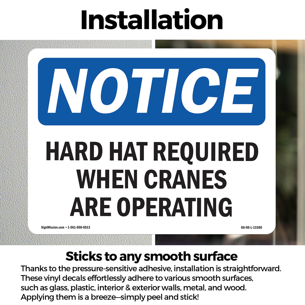 Hard Hats Required When Cranes Are Operating