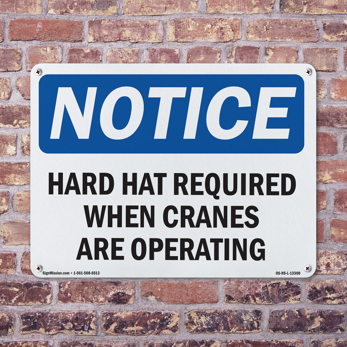 Hard Hats Required When Cranes Are Operating
