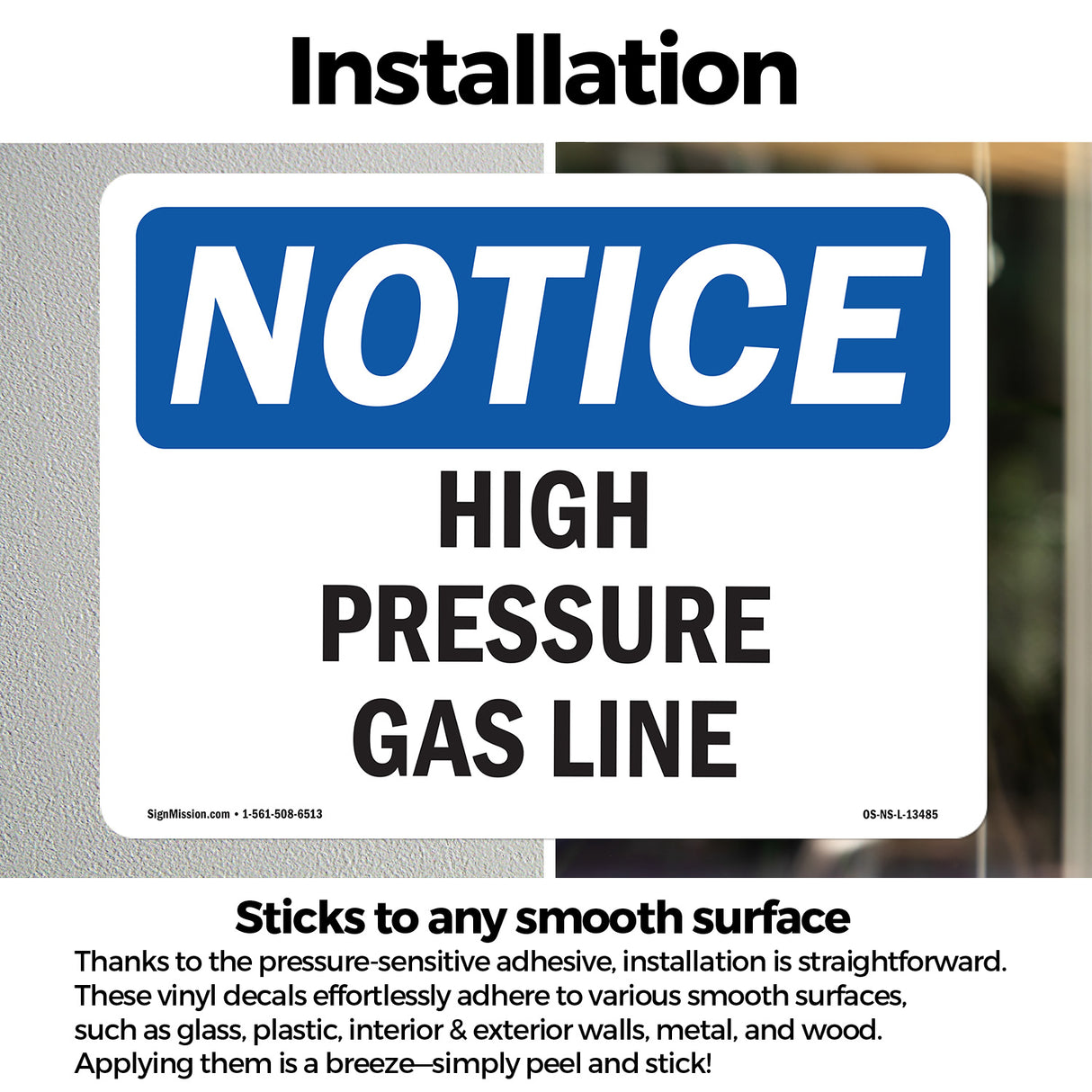 High Pressure Gas Line Sign