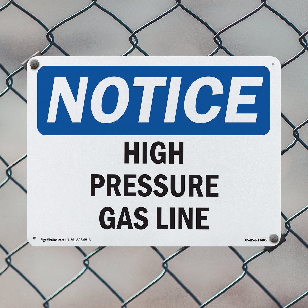 High Pressure Gas Line Sign