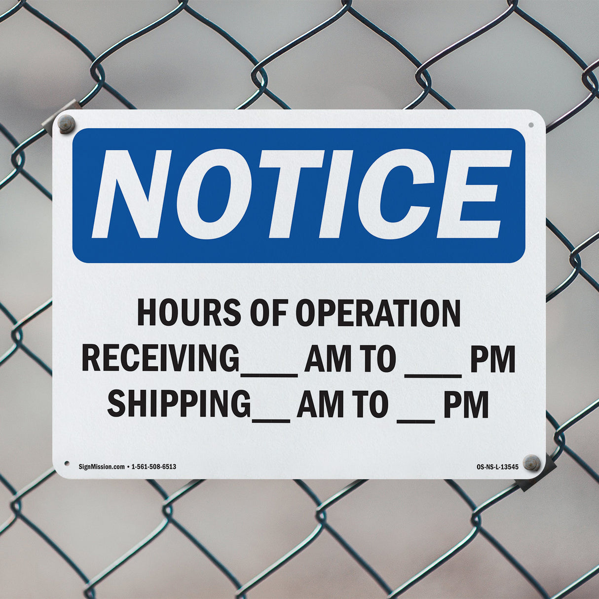 Hours Of Operation Receiving ____ Am - ____