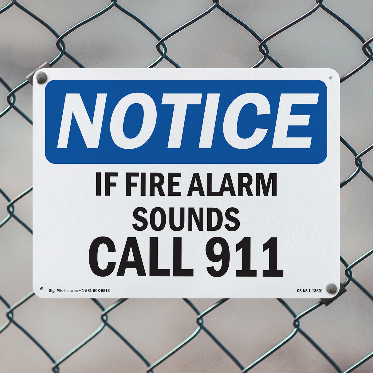 If Fire Alarm Sounds Call 911 Sign