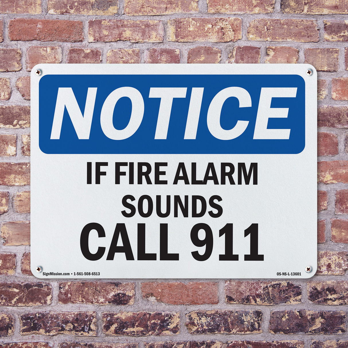 If Fire Alarm Sounds Call 911 Sign