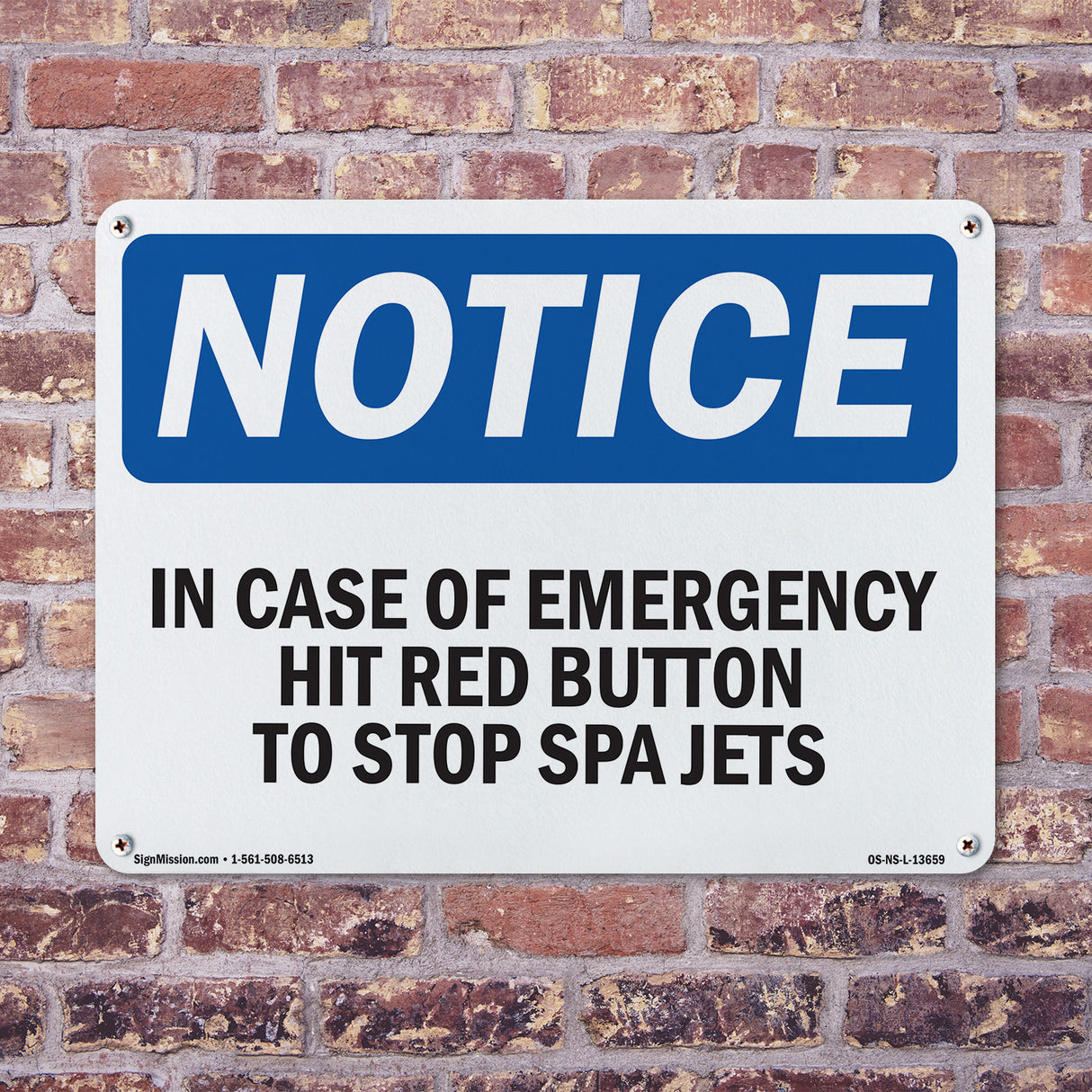 In Case Of Emergency Hit Red Button To Stop Sign