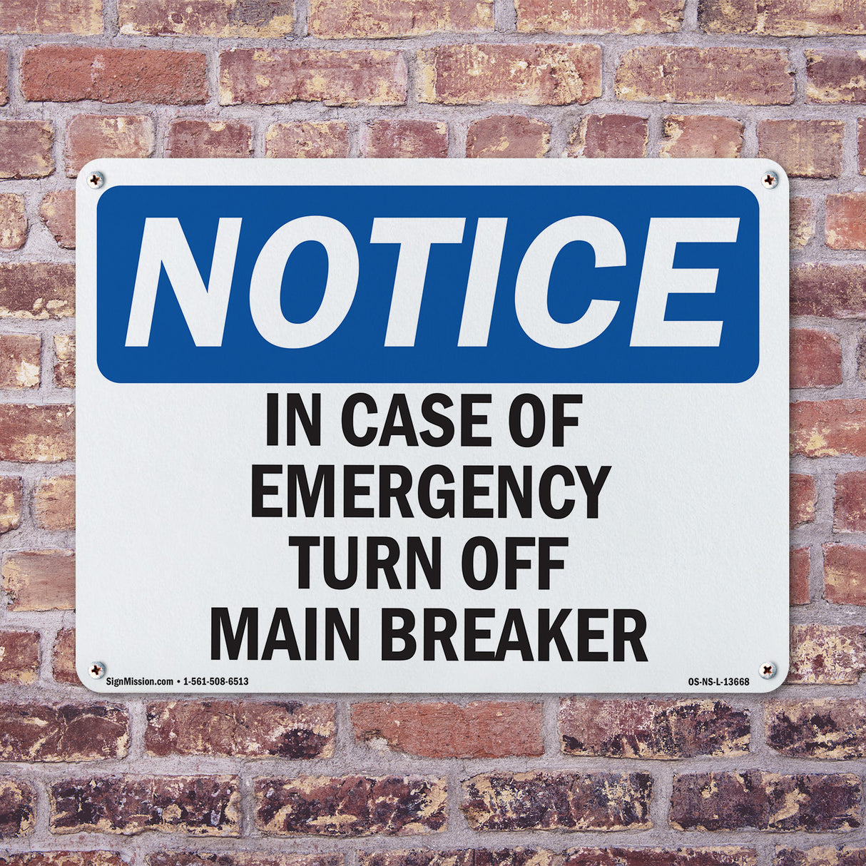 In Case Of Emergency Turn Off Main Breaker