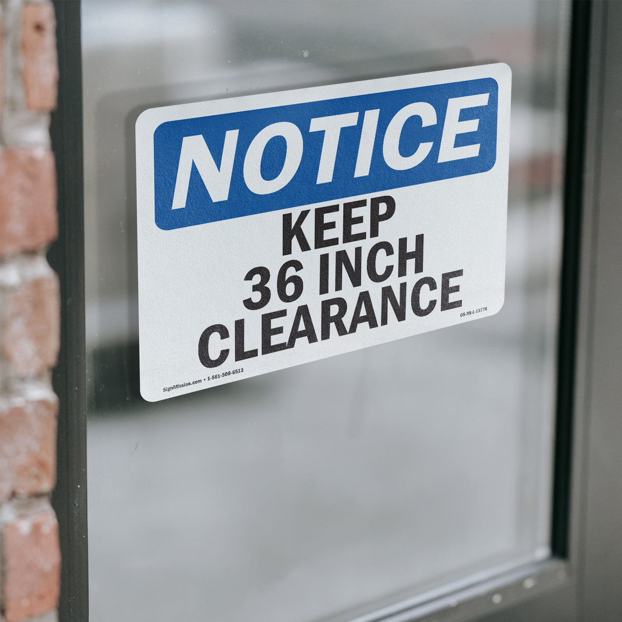 Keep 36 Inch Clearance Sign