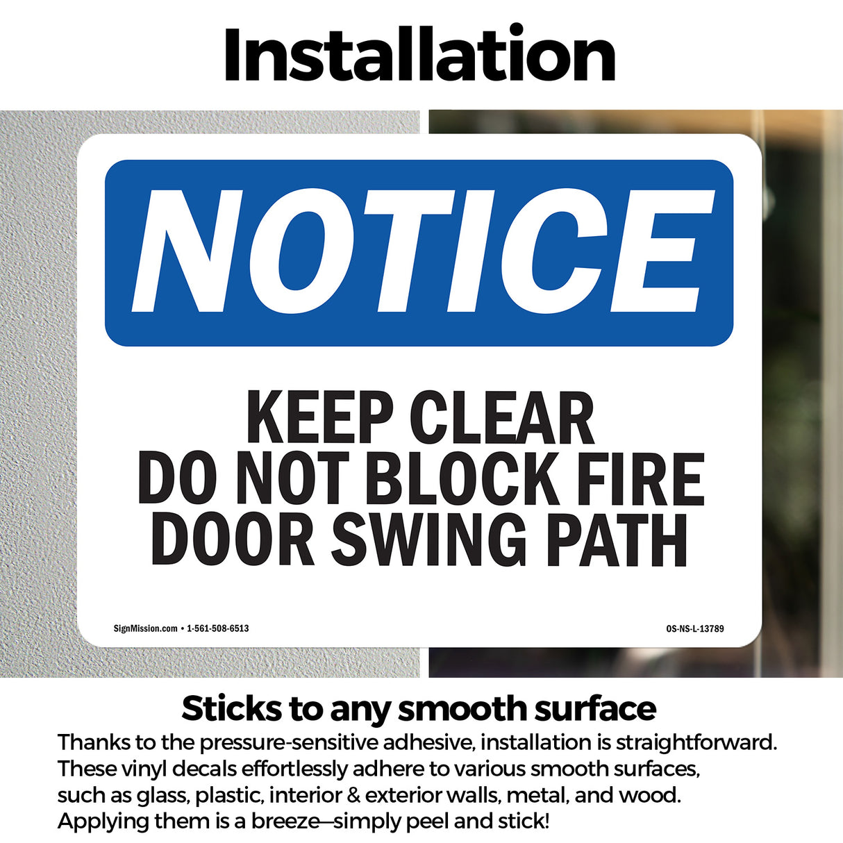 Keep Clear Do Not Block Fire Door