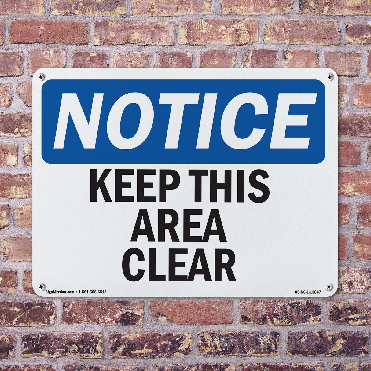 Keep This Area Clear Sign