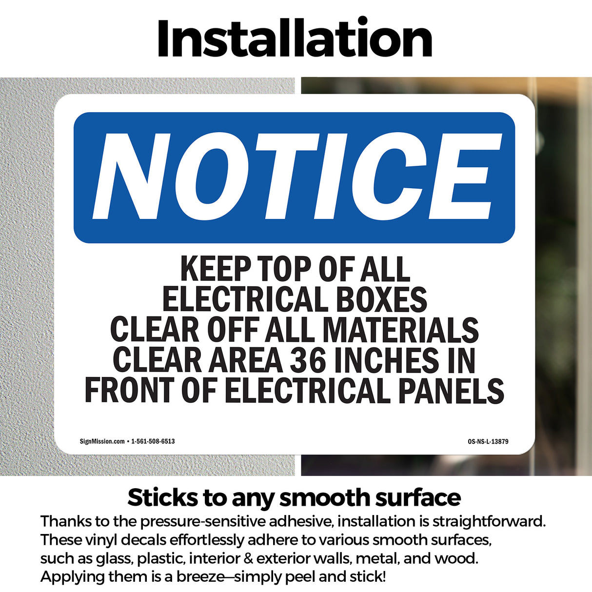 Keep Top Of All Electrical Boxes Clear Of Sign
