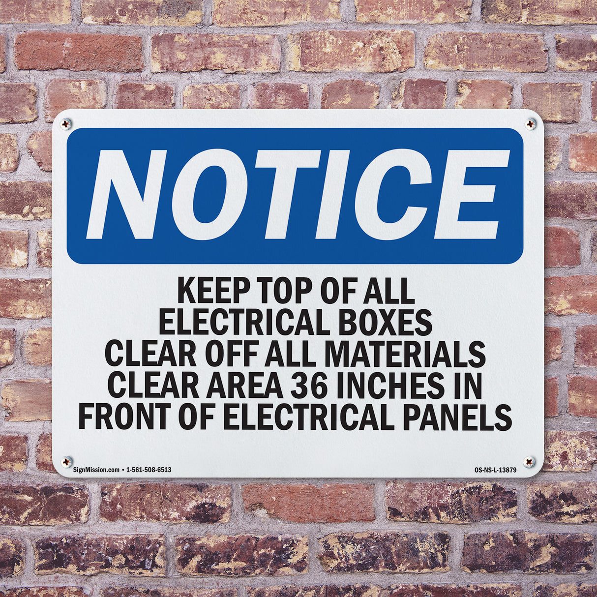 Keep Top Of All Electrical Boxes Clear Of Sign