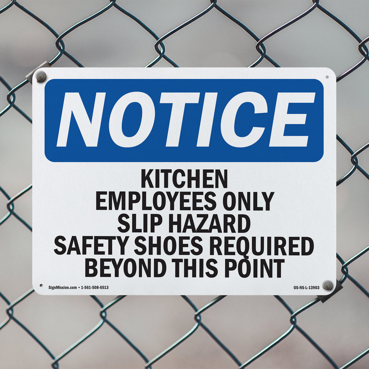 Kitchen Employees Only Slip Hazard Safety