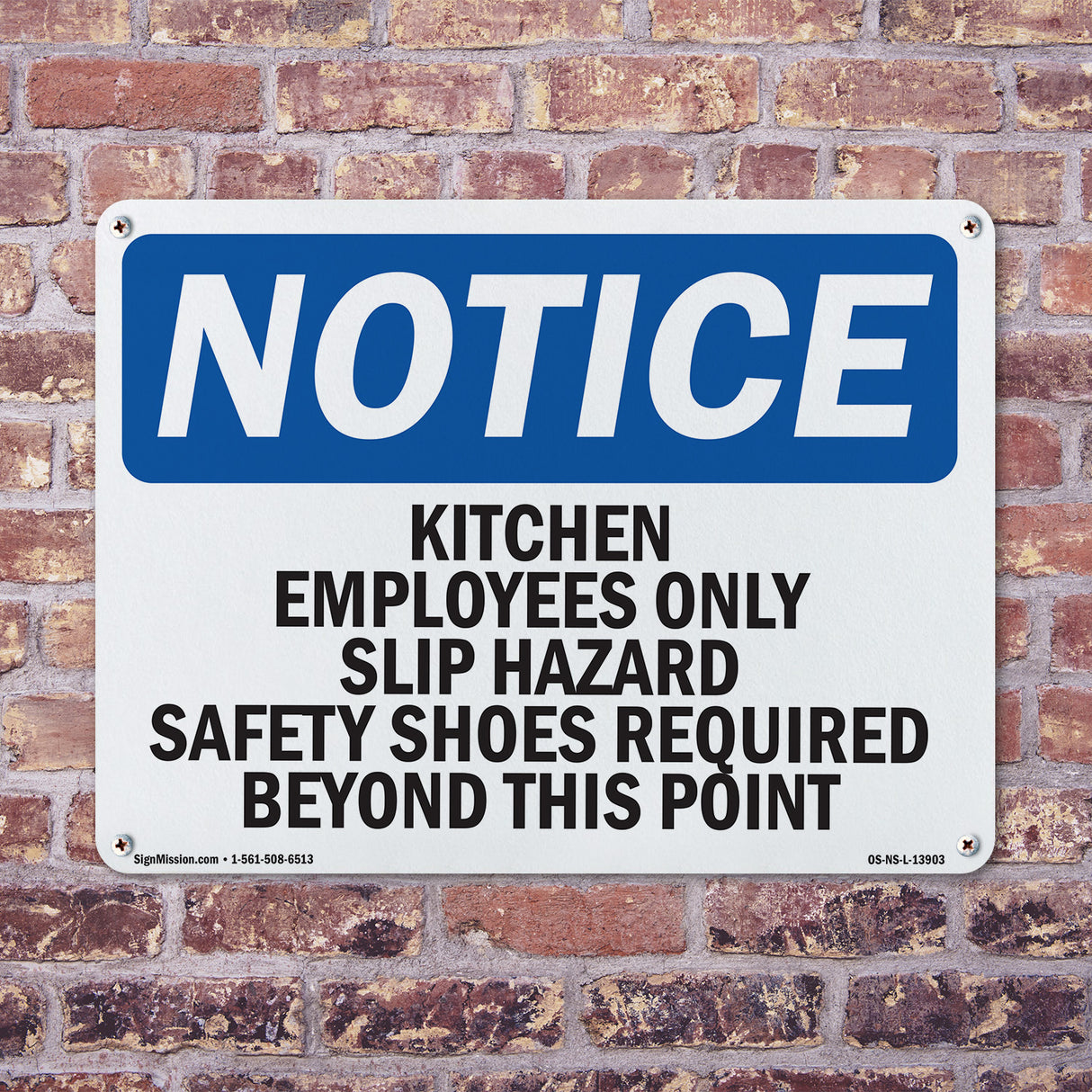 Kitchen Employees Only Slip Hazard Safety